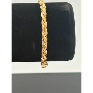 Vintage Napier Two‑Tone Rope Bracelet, Gold & Silver Twist, 1980s Classic